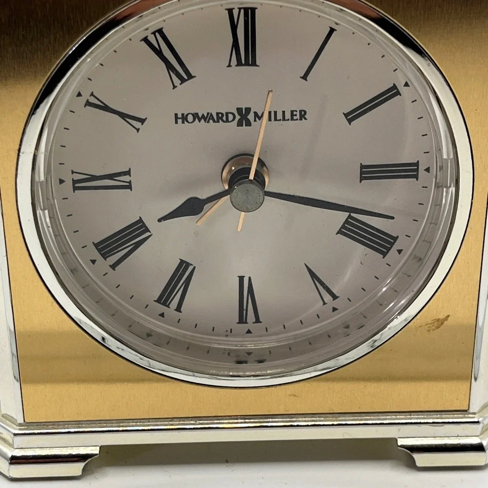 Howard Miller 645-689 Gold Tone Desk‎ Alarm Clock NACUFS 50 Years Anniversary